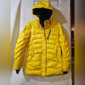 Lole Yellow Hooded Down Puffer Jacket